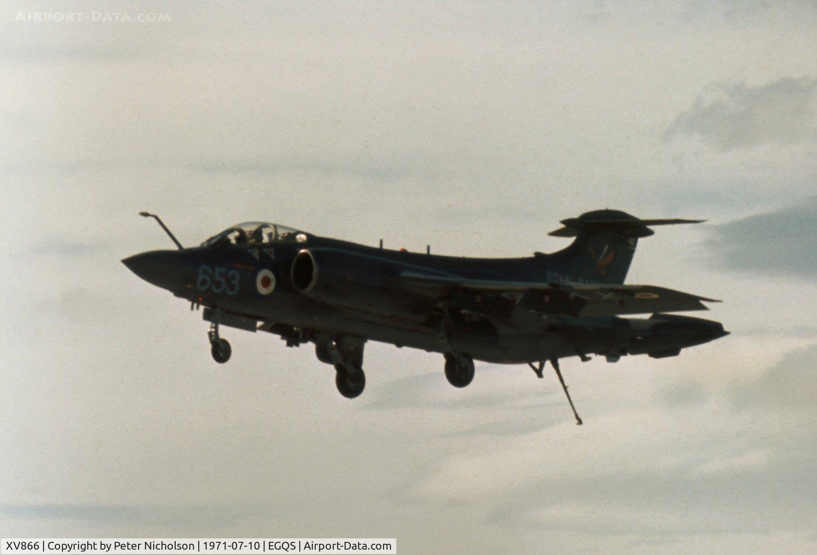 XV866, 1968 Hawker Siddeley Buccaneer S.2 C/N B3-15-67, Buccaneer S.2 of 736 Squadron at the 1971 RNAS Lossiemouth Airshow.