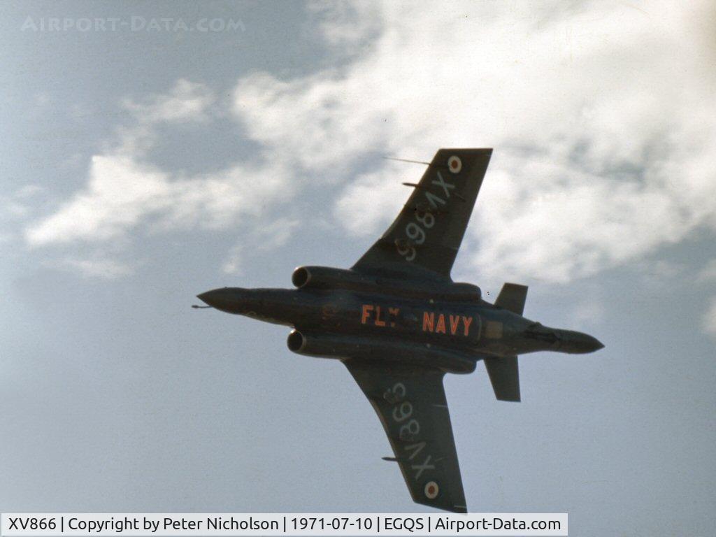 XV866, 1968 Hawker Siddeley Buccaneer S.2 C/N B3-15-67, Buccaneer S.2 of 736 Squadron at the 1971 RNAS Lossiemouth Airshow.