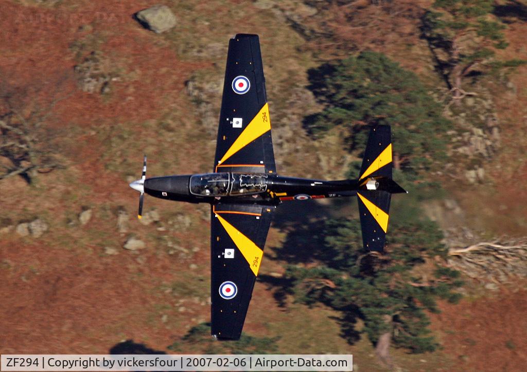 ZF294, 1991 Short S-312 Tucano T1 C/N S094/T65, Royal Air Force. Operated by 207 (R) Squadron. Thirlmere, Cumbria.