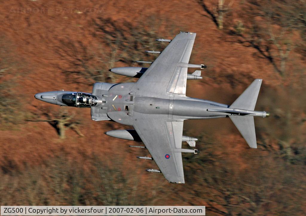ZG500, British Aerospace Harrier GR.9 C/N P71, Royal Air Force Harrier GR9A (c/n P71). Operated by the Cottesmore Wing, coded '71A'. Thirlmere, Cumbria.