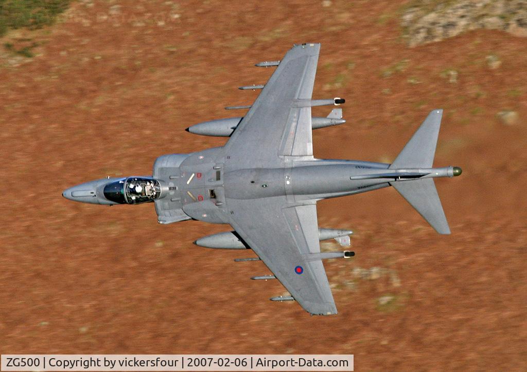 ZG500, British Aerospace Harrier GR.9 C/N P71, Royal Air Force Harrier GR9A (c/n P71). Operated by the Cottesmore Wing, coded '71A'. Thirlmere, Cumbria.