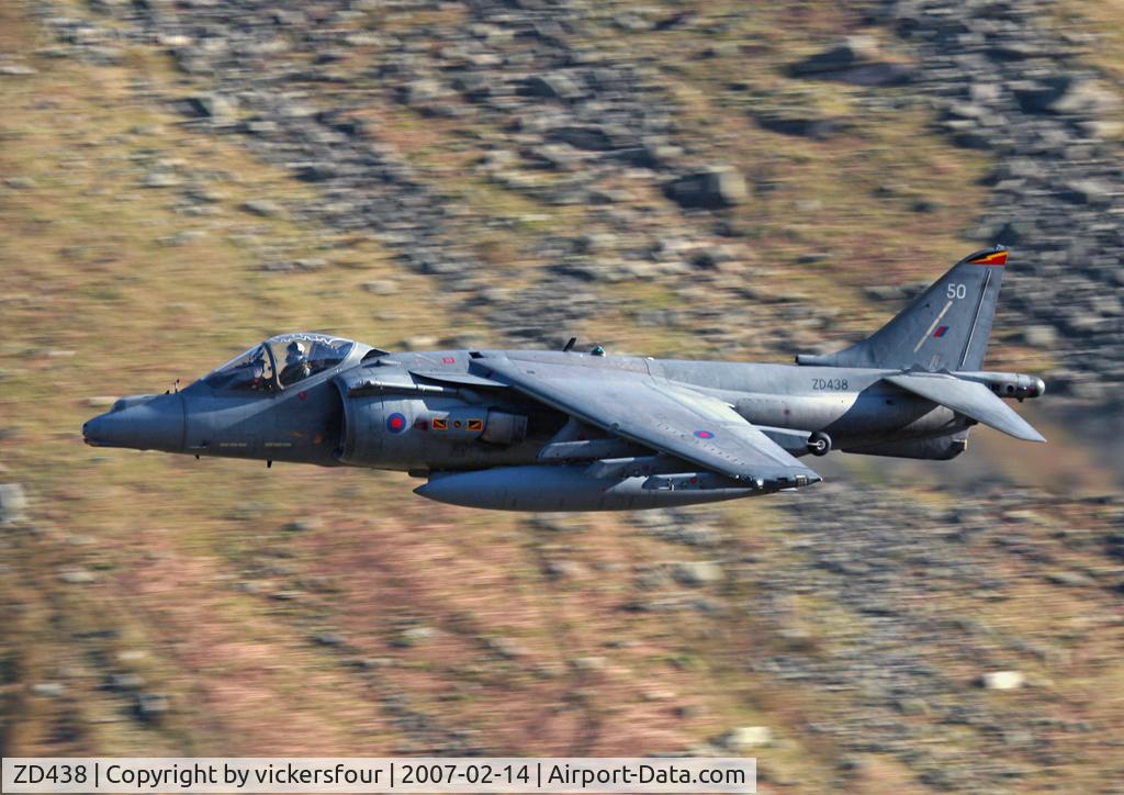 ZD438, British Aerospace Harrier GR.7 C/N P50, Royal Air Force. Operated by 4 Squadron, coded '50'. Dunmail Raise, Cumbria.