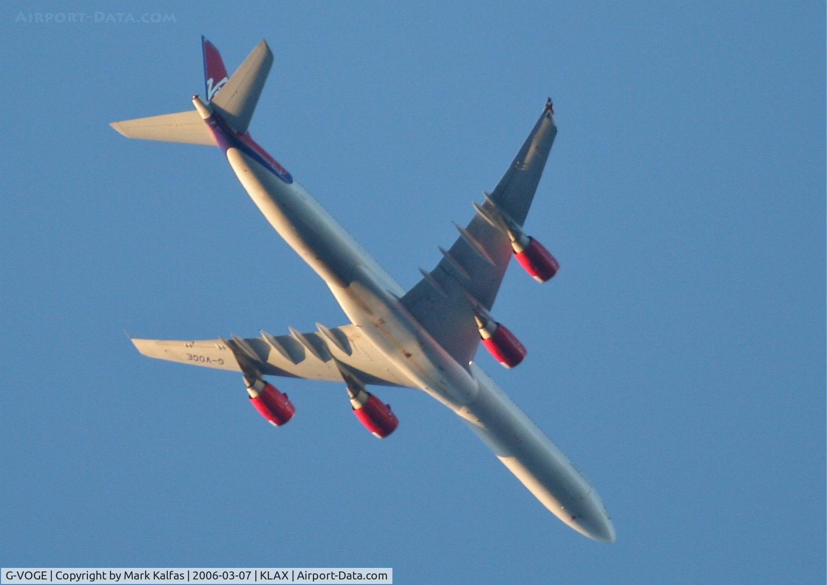 G-VOGE, 2002 Airbus A340-642 C/N 416, Virgin Atlantic A340-642, on the LOOP4 departure KLAX.