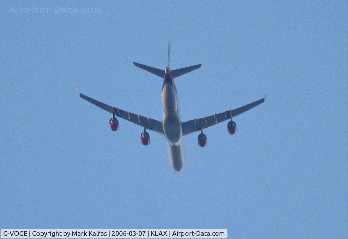 G-VOGE, 2002 Airbus A340-642 C/N 416, Virgin Atlantic A340-642, on the LOOP4 departure KLAX.