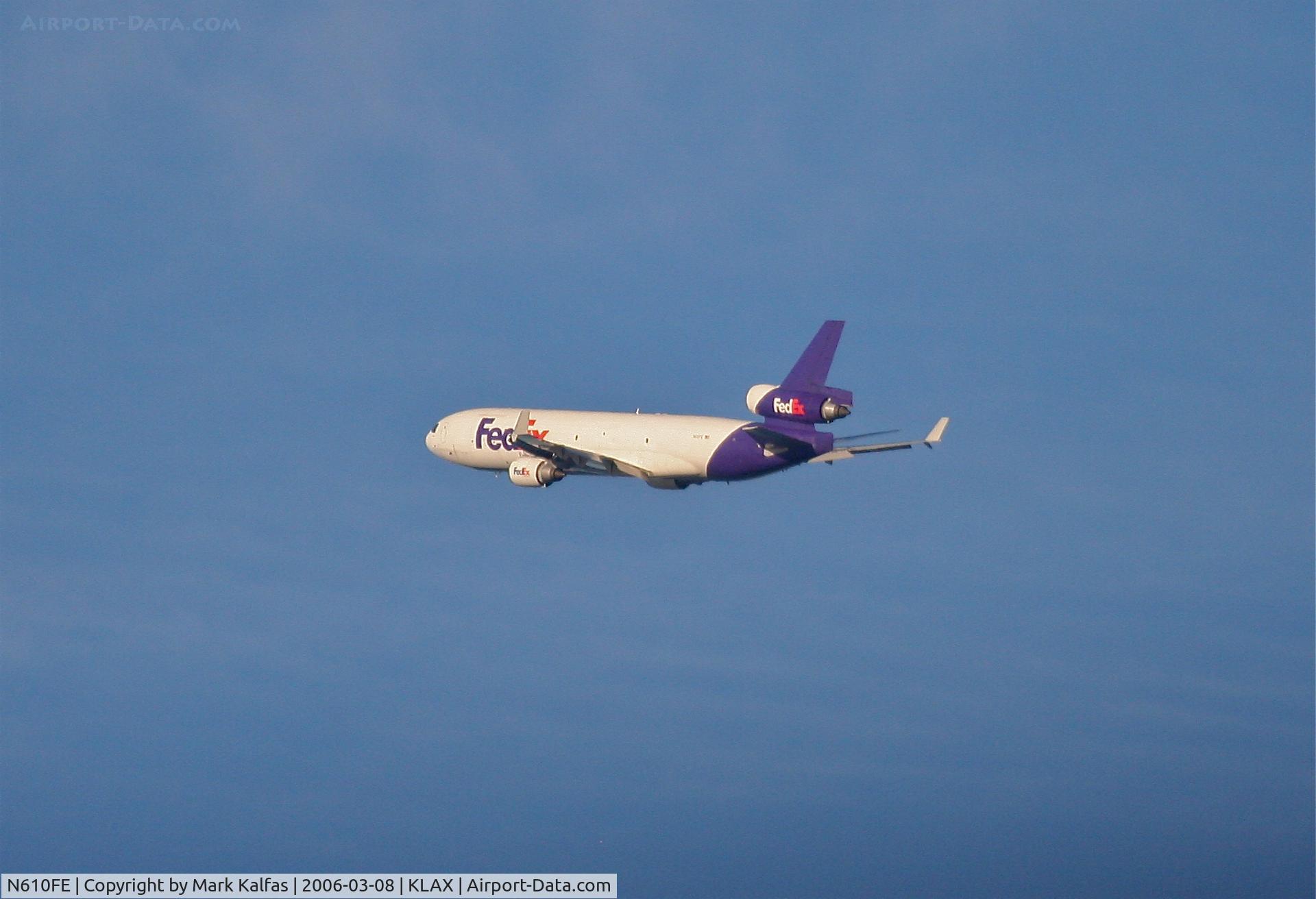 N610FE, 1993 McDonnell Douglas MD-11F C/N 48603, FedEX MD-11F, 25L departure KLAX.