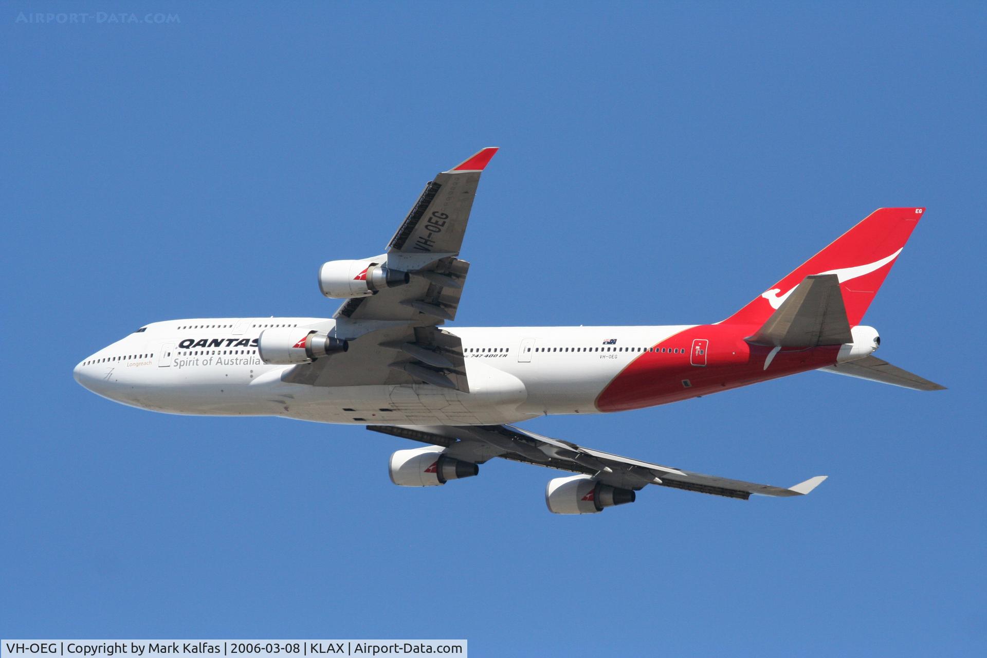 VH-OEG, 2002 Boeing 747-438/ER C/N 32911, Qantas Boeing 747-438, 25R departure KLAX.