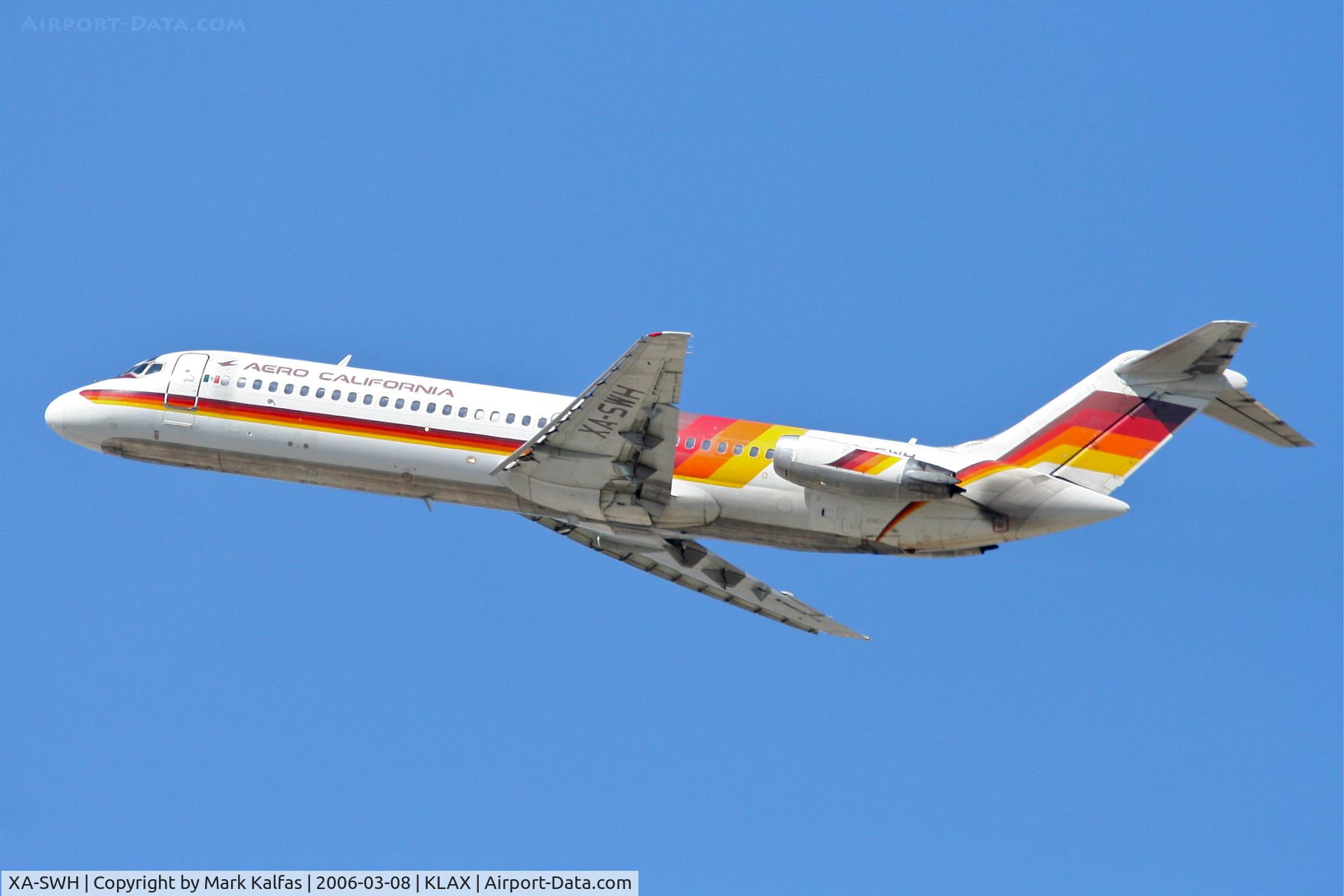XA-SWH, 1969 Douglas DC-9-32 C/N 47236, Aero California McDonnell Douglas DC-9-32 (cn 47236/450), 25R departure KLAX.
