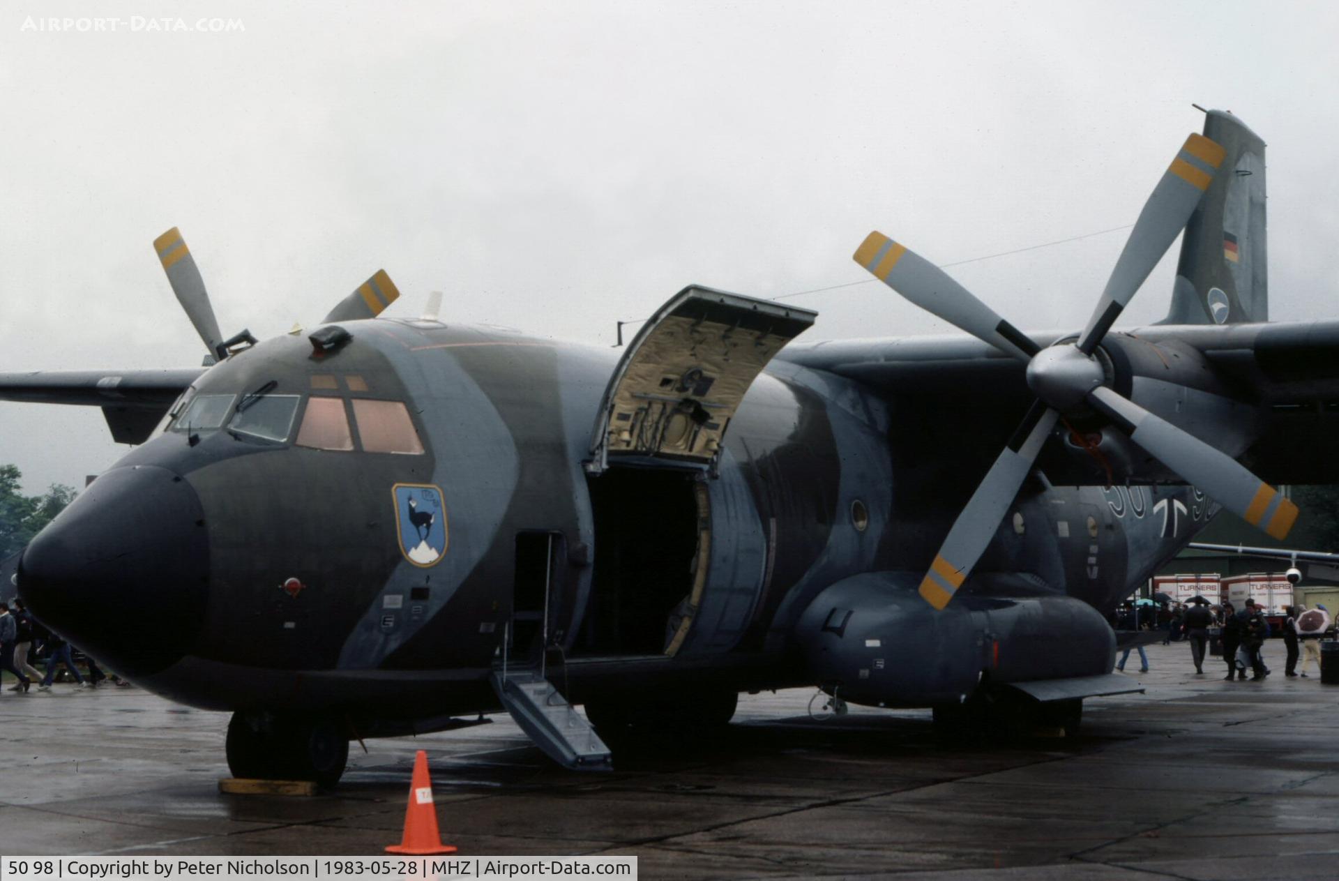 50 98, 1971 Transall C-160D C/N D135, C-160D Transall of LTG-61 based at Landsberg on display at the 1983 Mildenhall Air Fete.