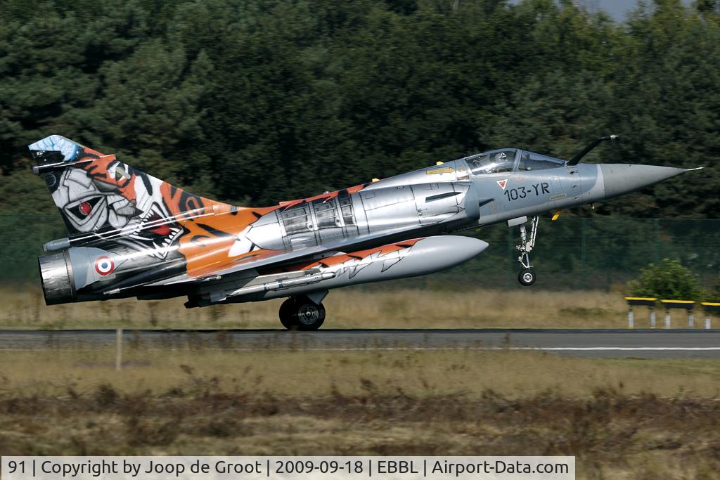 91, Dassault Mirage 2000C C/N 346, Strange looking Tiger colors on this Mirage 2000 of the French AF.