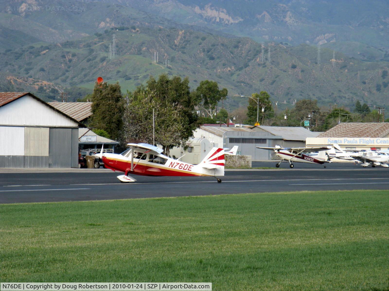 N76DE, 2007 American Champion 7GCAA Adventure Citabria C/N 513-2007, 2007 American Champion 7GCAA ADVENTURE, Lycoming O-360-B2B 160 Hp, taxi off Rwy 22 after landing