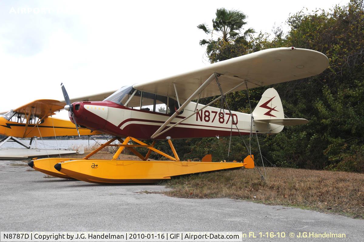 N8787D, 1958 Piper PA-18 C/N 18-6324, On the beach at Brown's SPB Winter Haven FL