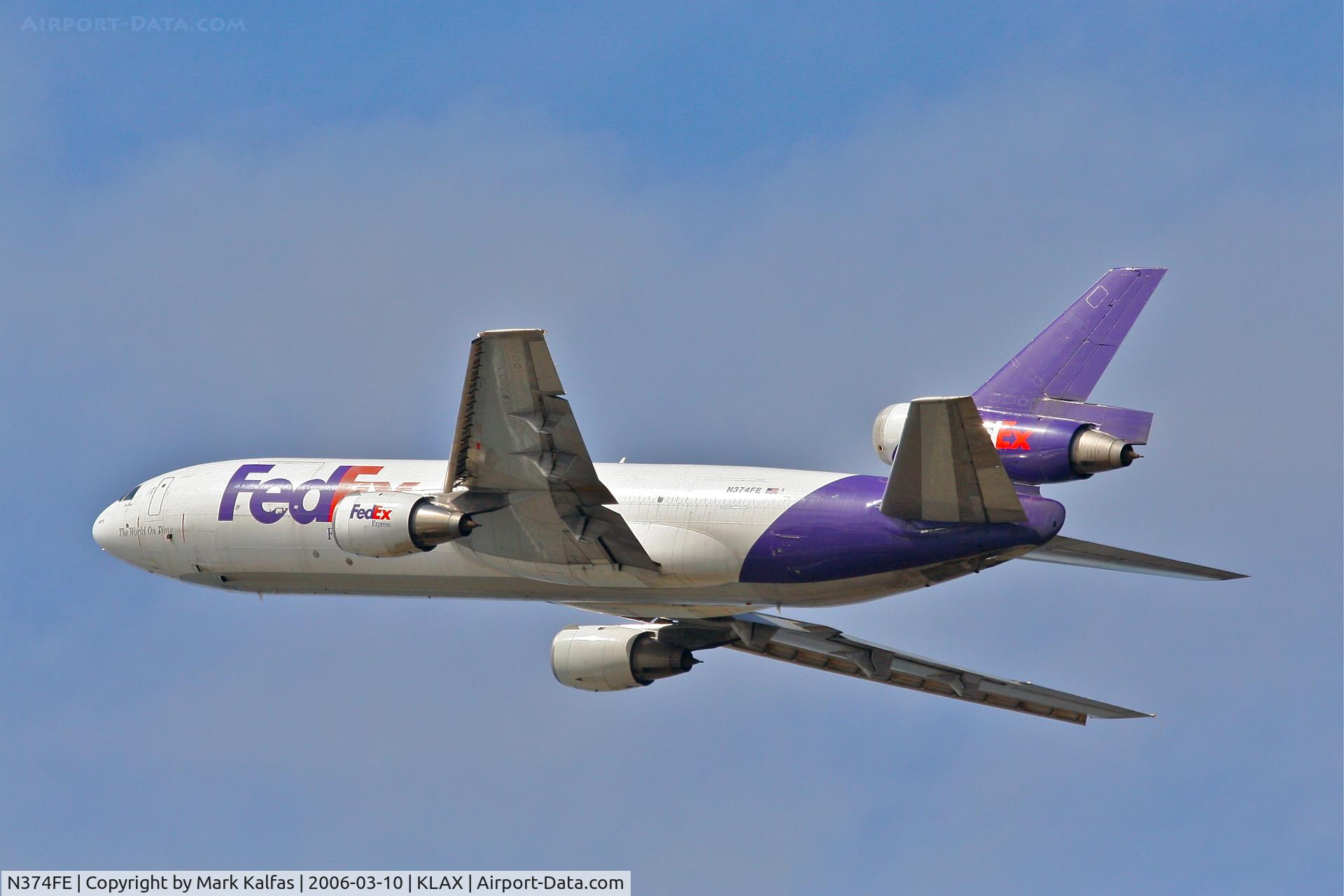 N374FE, 1972 McDonnell Douglas MD-10-10F C/N 46612, FedEX MD-10-10F, 25L departure KLAX.