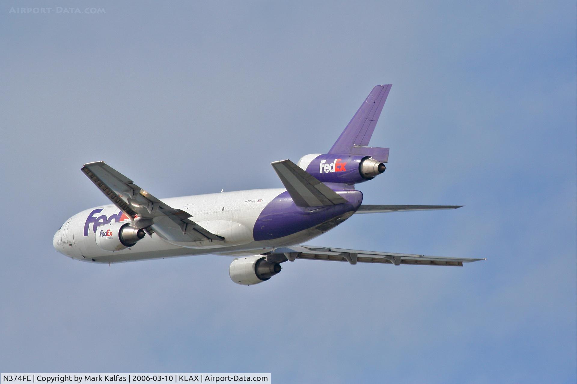 N374FE, 1972 McDonnell Douglas MD-10-10F C/N 46612, FedEX MD-10-10F, 25L departure KLAX.