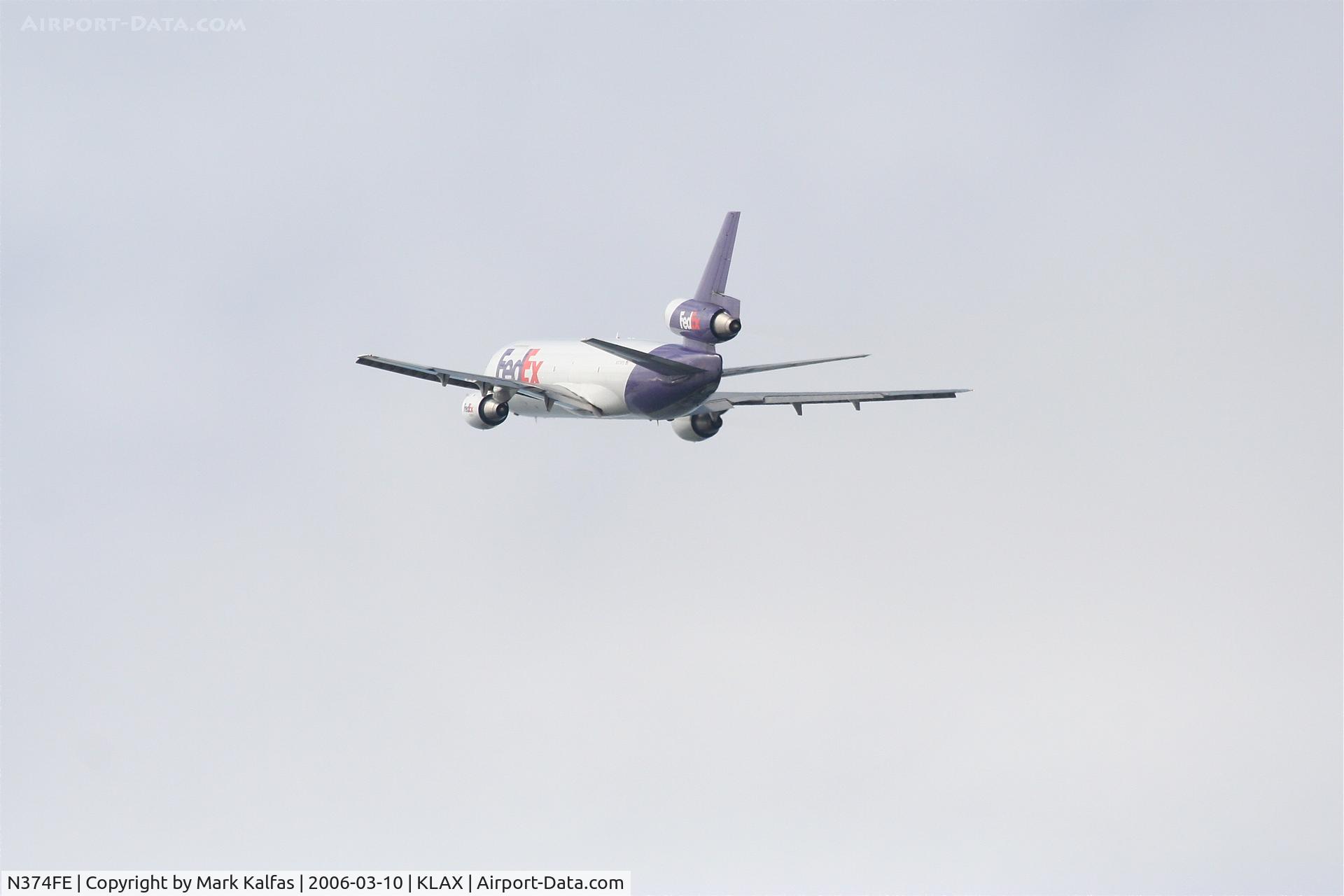 N374FE, 1972 McDonnell Douglas MD-10-10F C/N 46612, fedEX MD-10-10F, 25L departure KLAX.