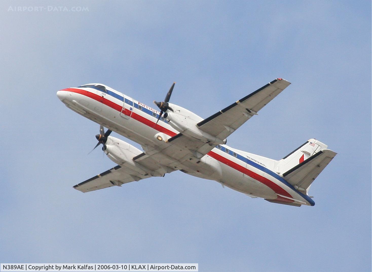 N389AE, 1996 Saab 340B+ C/N 340B-389, American Eagle SAAB 340B, 25R departure KLAX.