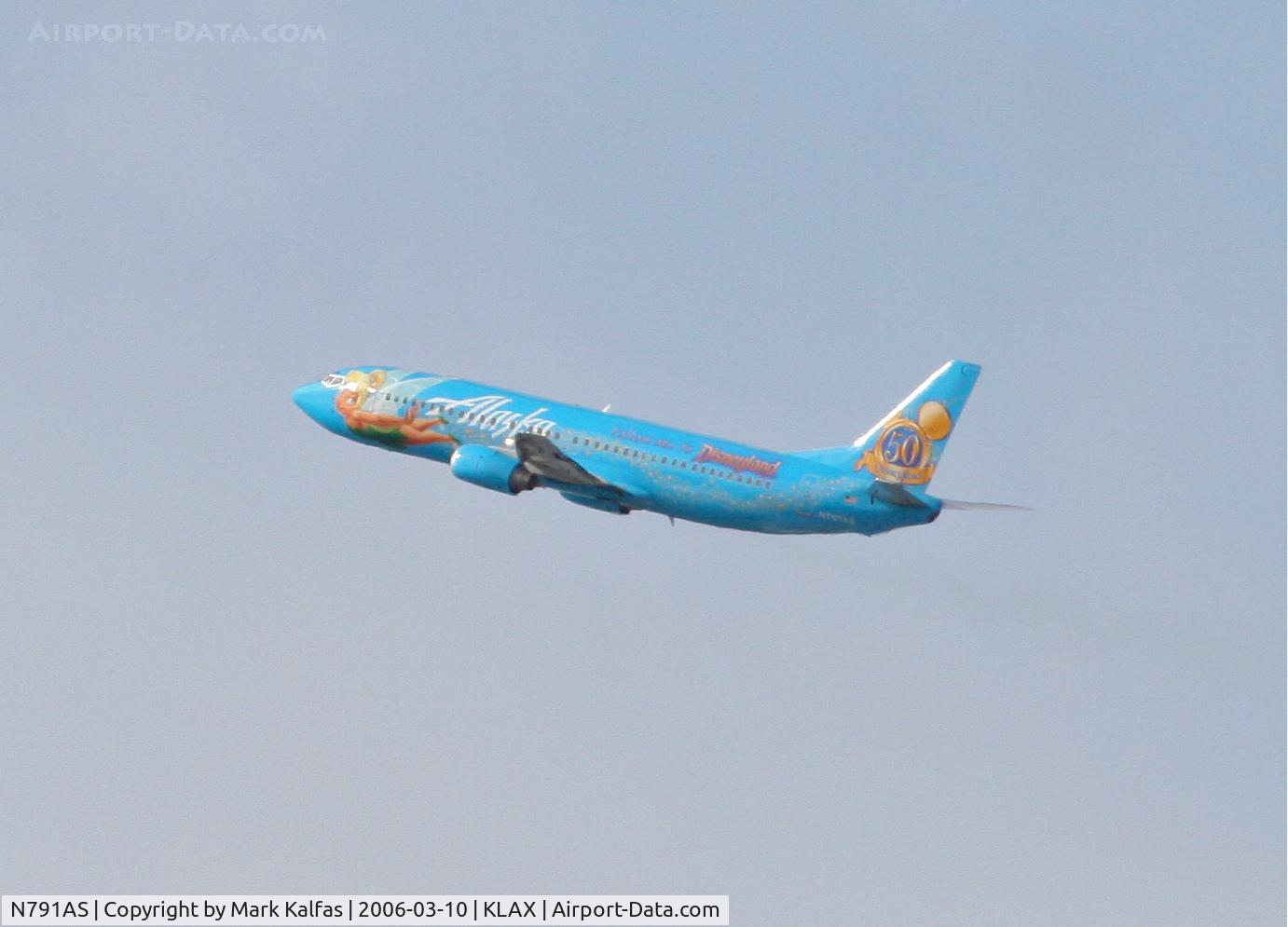 N791AS, 1997 Boeing 737-490 C/N 28886, Alaska Airlines Boeing 737-490, 24L departure KLAX.