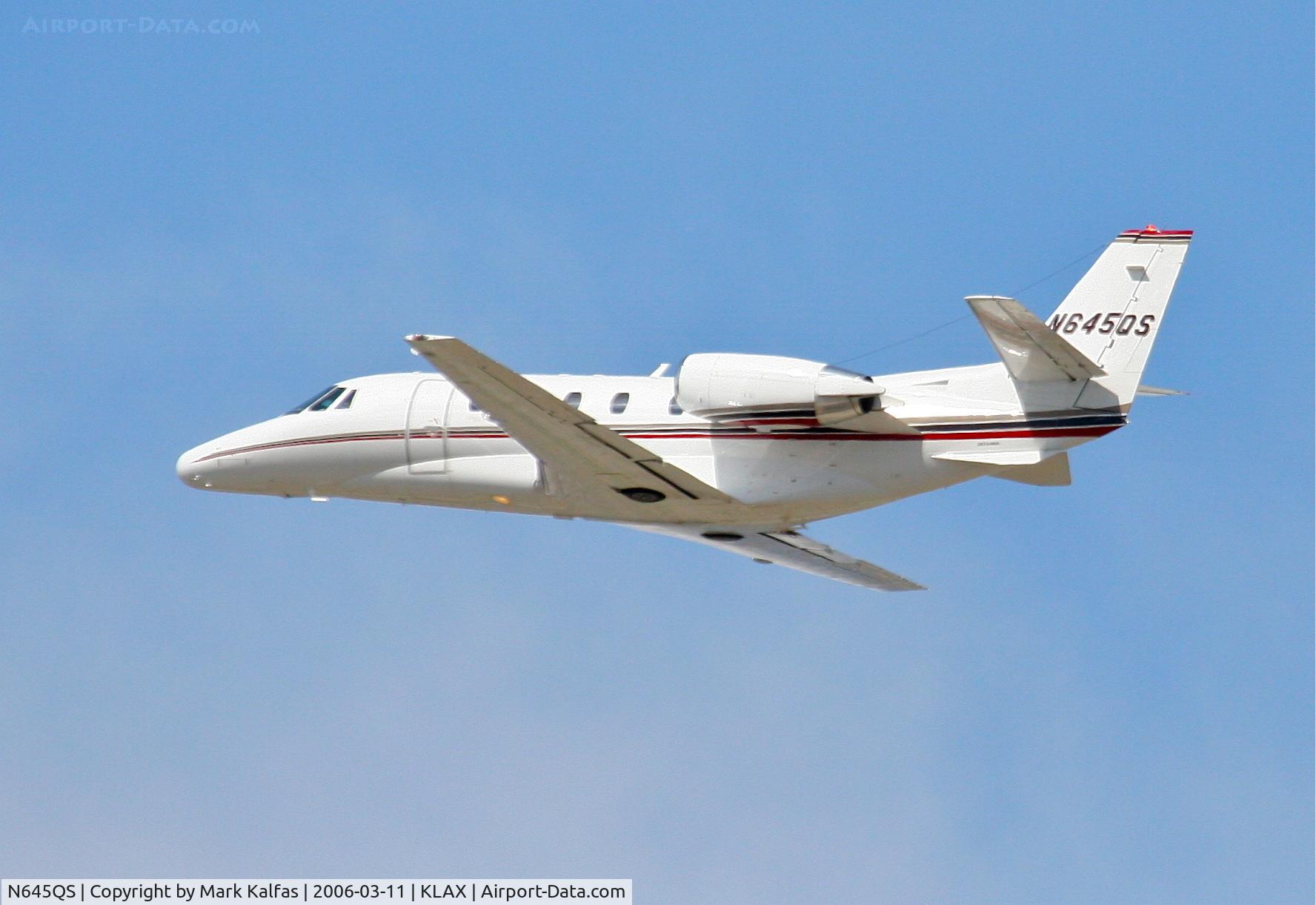 N645QS, 2001 Cessna 560XL C/N 560-5145, Cessna 560XL, 25R departure KLAX.