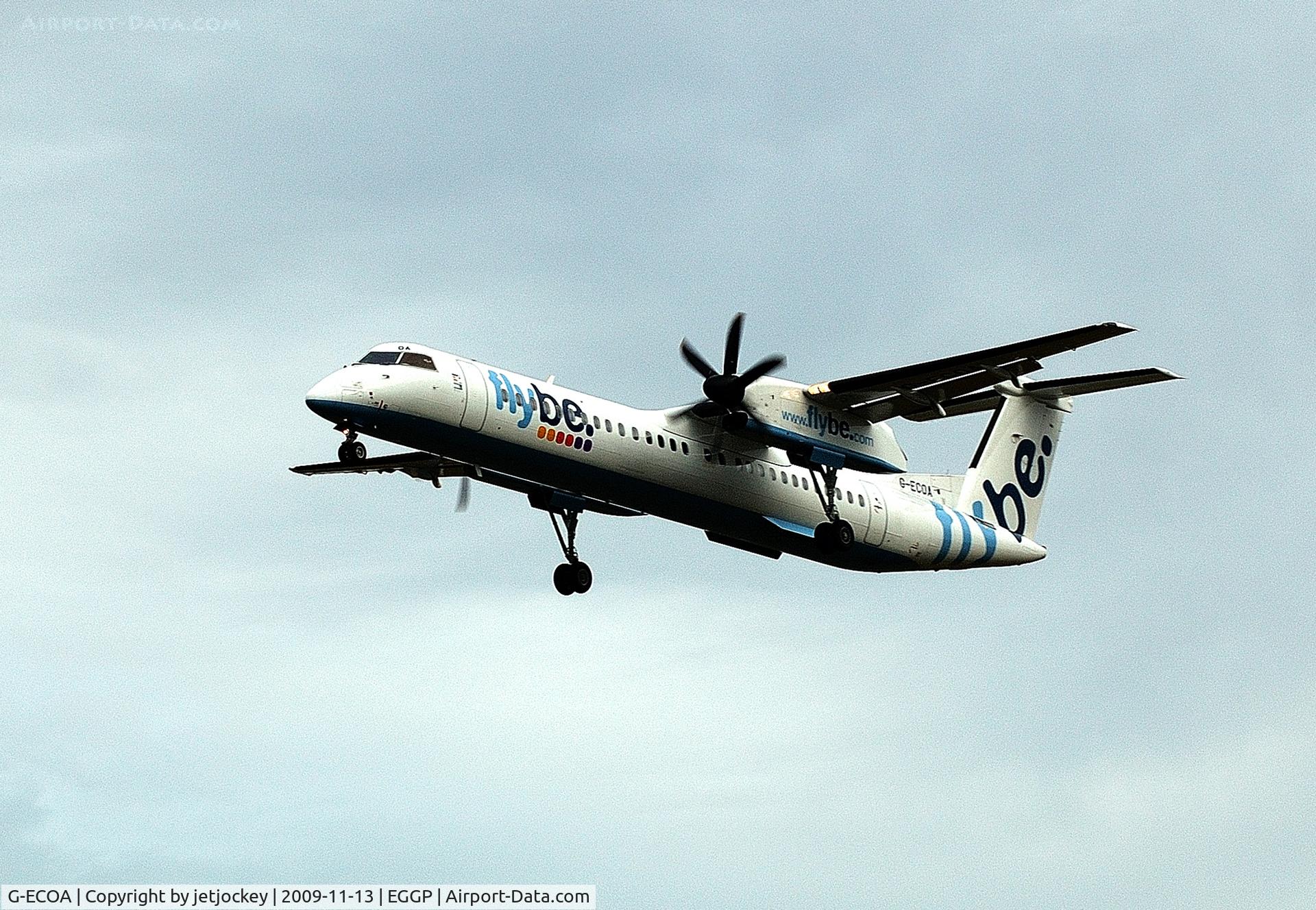G-ECOA, 2007 De Havilland Canada DHC-8-402Q Dash 8 C/N 4180, Finals onto R27