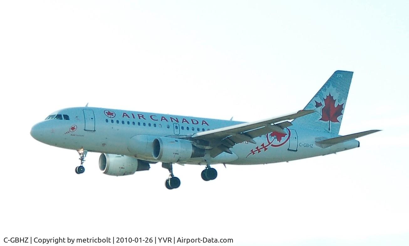 C-GBHZ, 1998 Airbus A319-114 C/N 813, Landing at YVR