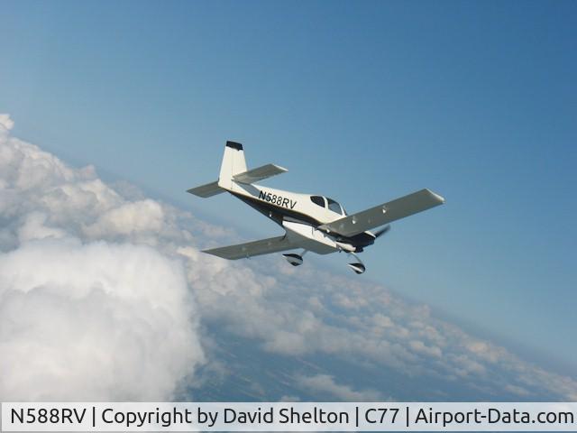N588RV, 2007 Vans RV-10 C/N 40545, In flight over Illinois with motorcycle carrier attached. More pics at www.MotorcyclePilot.com