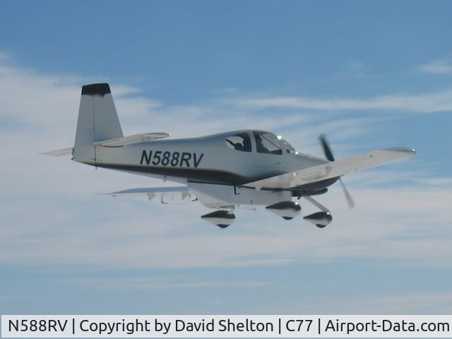 N588RV, 2007 Vans RV-10 C/N 40545, RV-10 with motorcycle carrier over Illinois.