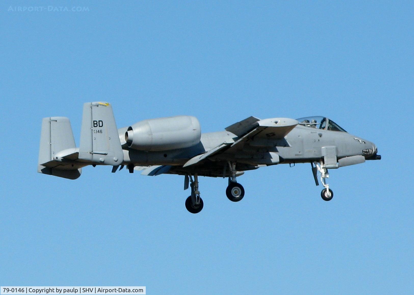 79-0146, 1979 Fairchild Republic A-10A Thunderbolt II C/N A10-0410, Touch and go at Shreveport Regional.