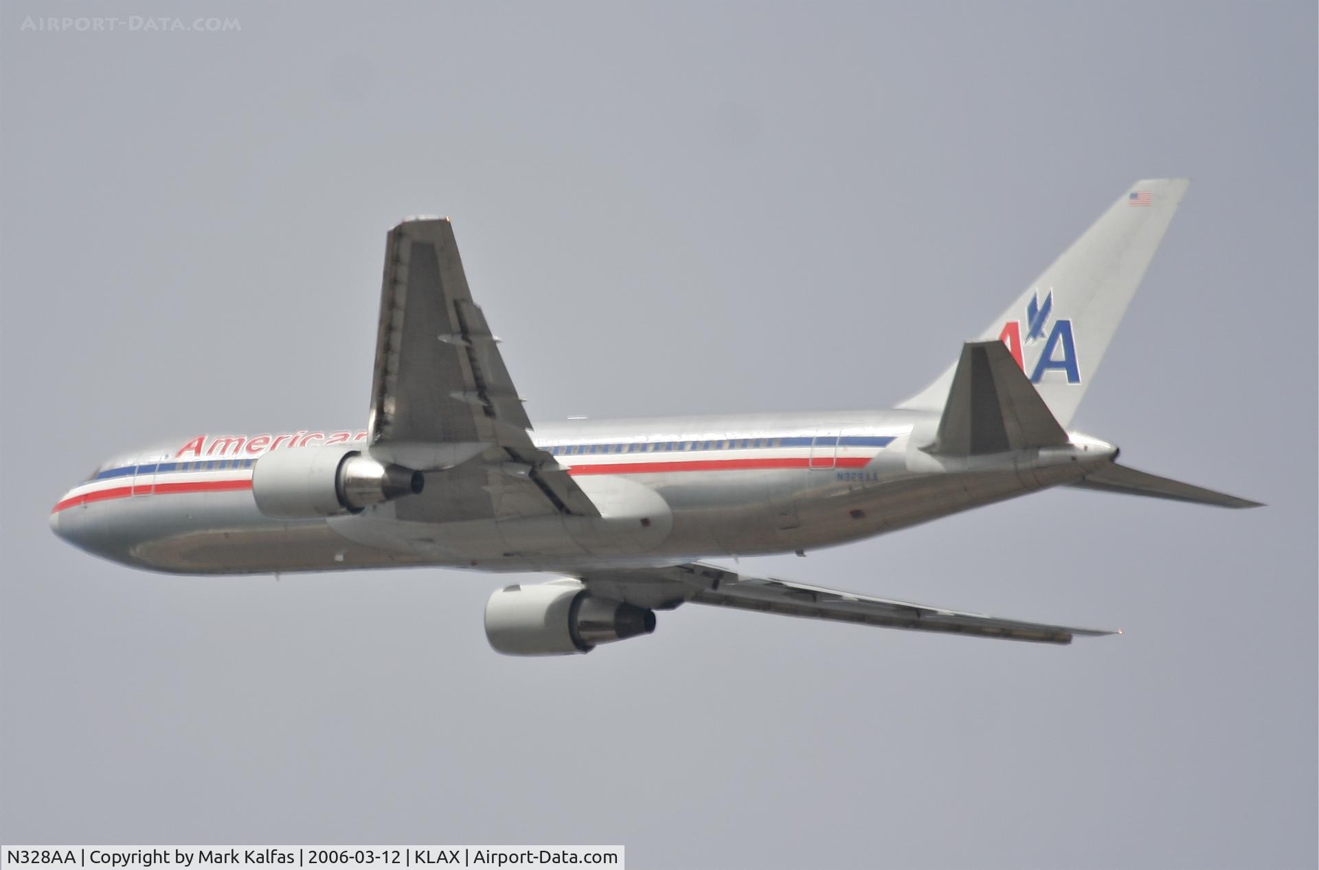 N328AA, 1986 Boeing 767-223 C/N 22328, American Airlines Boeing 767-223, 25R departure KLAX.