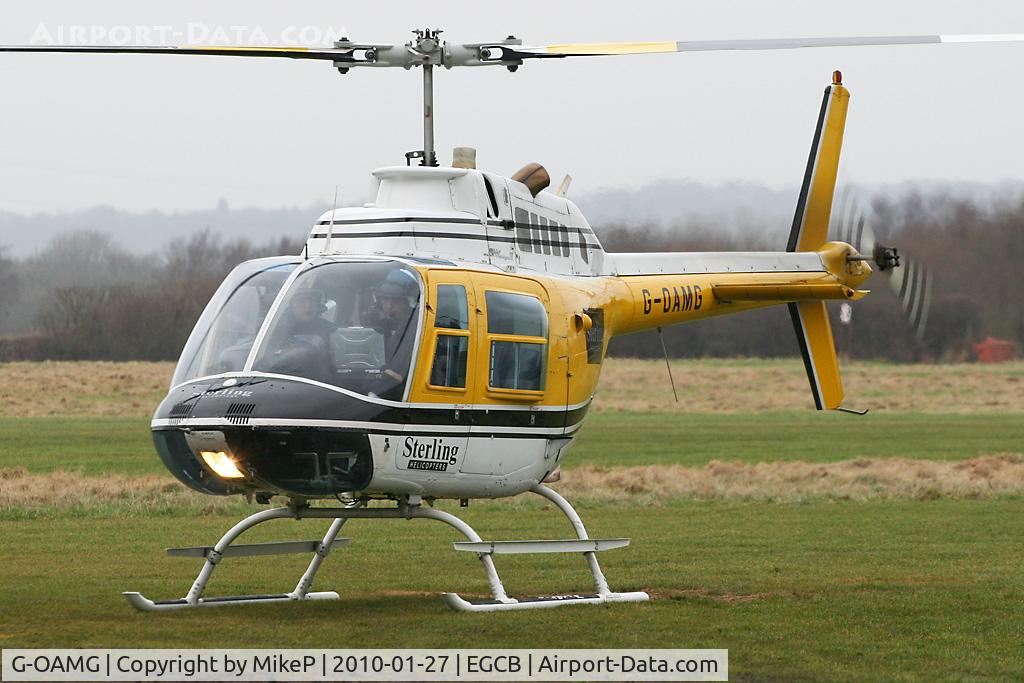 G-OAMG, 1980 Bell 206B JetRanger III C/N 2901, Setting down at Barton on another dismal day in the North-West.