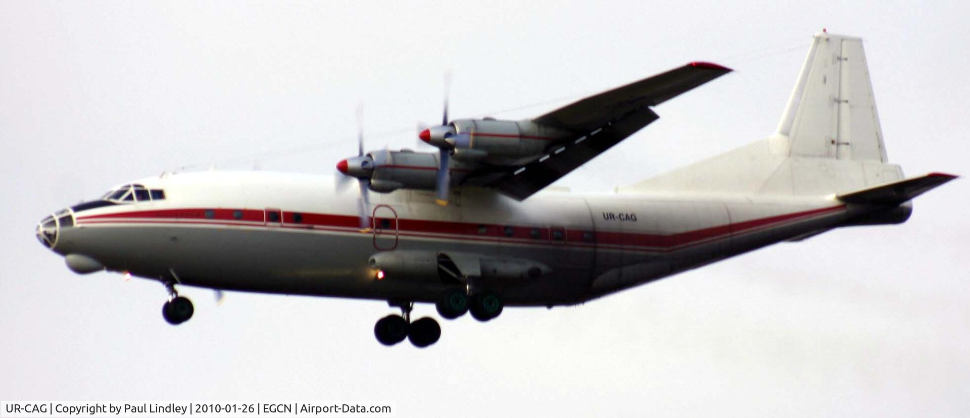 UR-CAG, 1969 Antonov An-12BK C/N 9346904, On finals for 2 0 at Doncaster - Sheffield