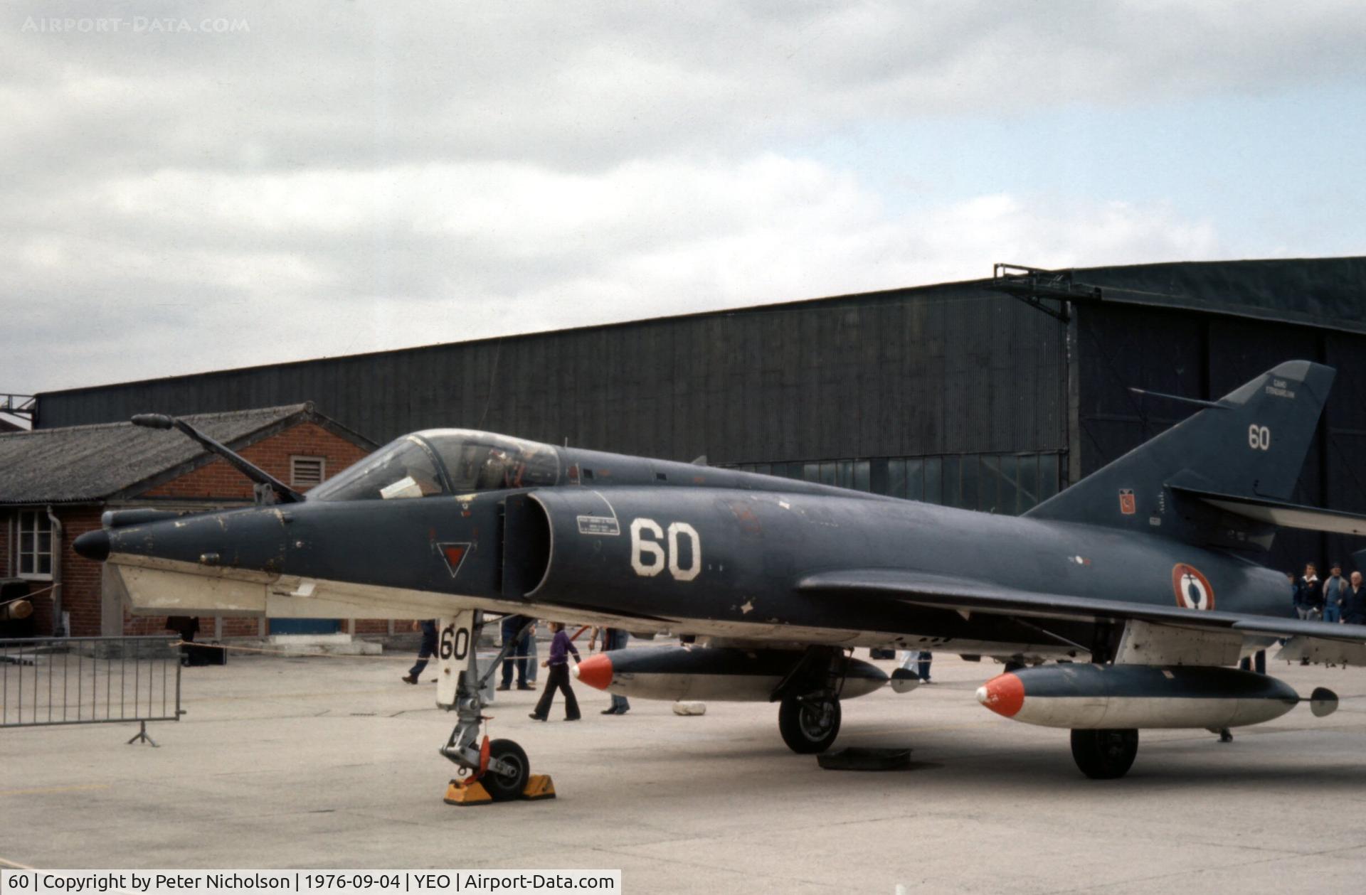 60, Dassault Etendard IV.M C/N 21, Etendard IV.M of 11 Flotille French Aeronavale at the 1976 Yeovilton Air Day