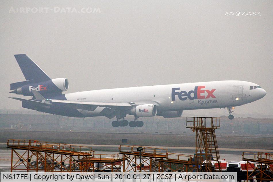 N617FE, 1995 McDonnell Douglas MD-11F C/N 48748, FedEx MD-11F landing @ Shenzhen