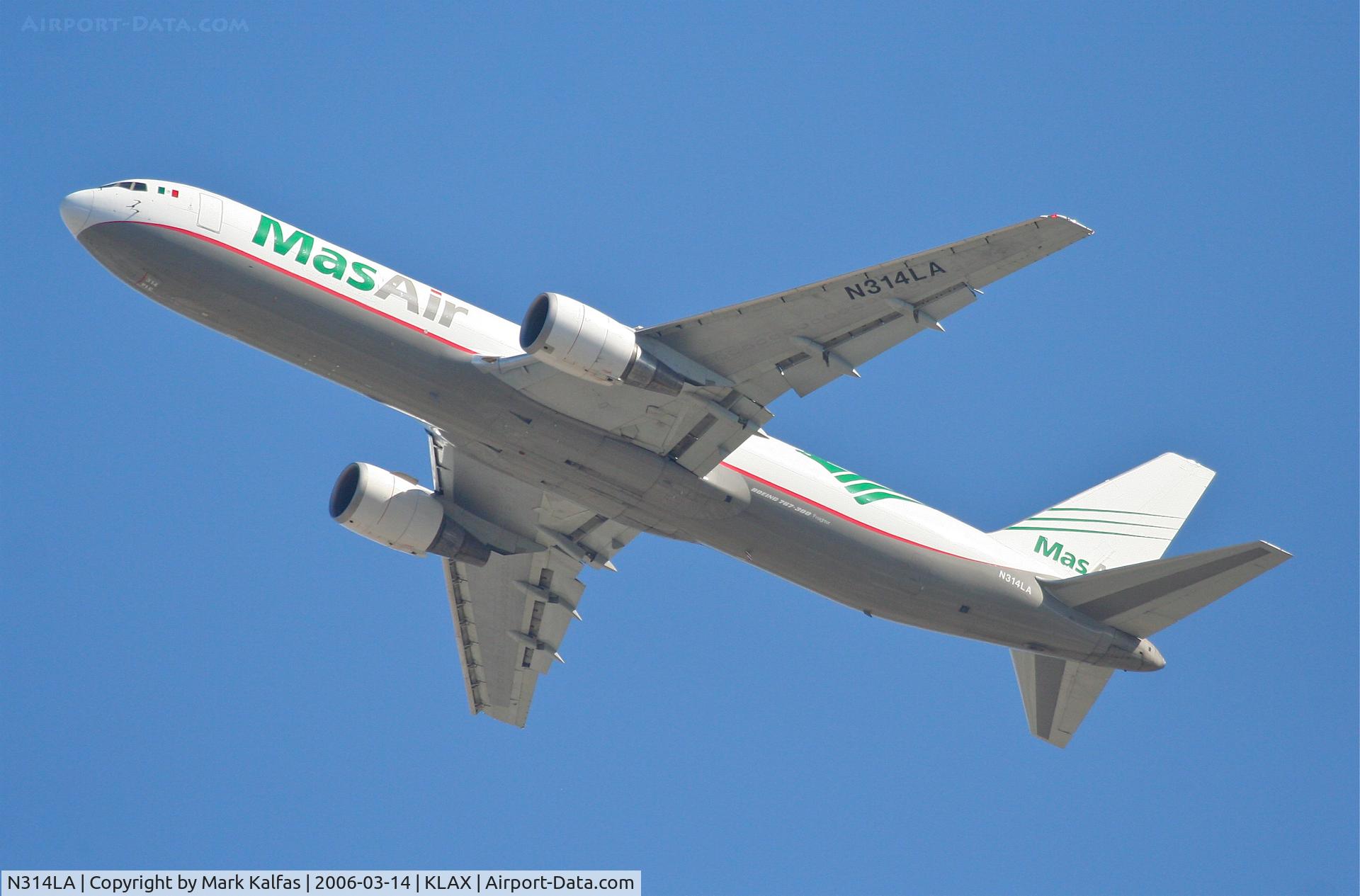 N314LA, 2001 Boeing 767-316F C/N 32573, MAS AIR Boeing 767-316F, 25L departure KLAX.