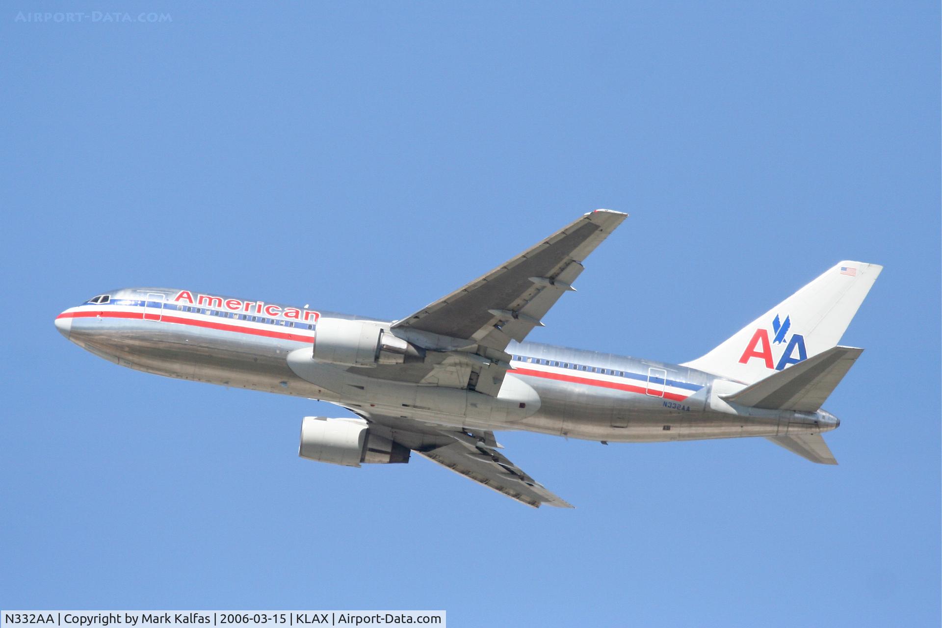 N332AA, 1987 Boeing 767-223 C/N 22331, American Airlines Boeing 767-223, 25R departure KLAX.