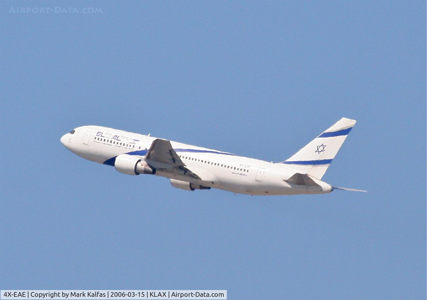 4X-EAE, 1990 Boeing 767-27E/ER C/N 24832, ELAL Boeing 767-27E(ER), 24R departure KLAX.