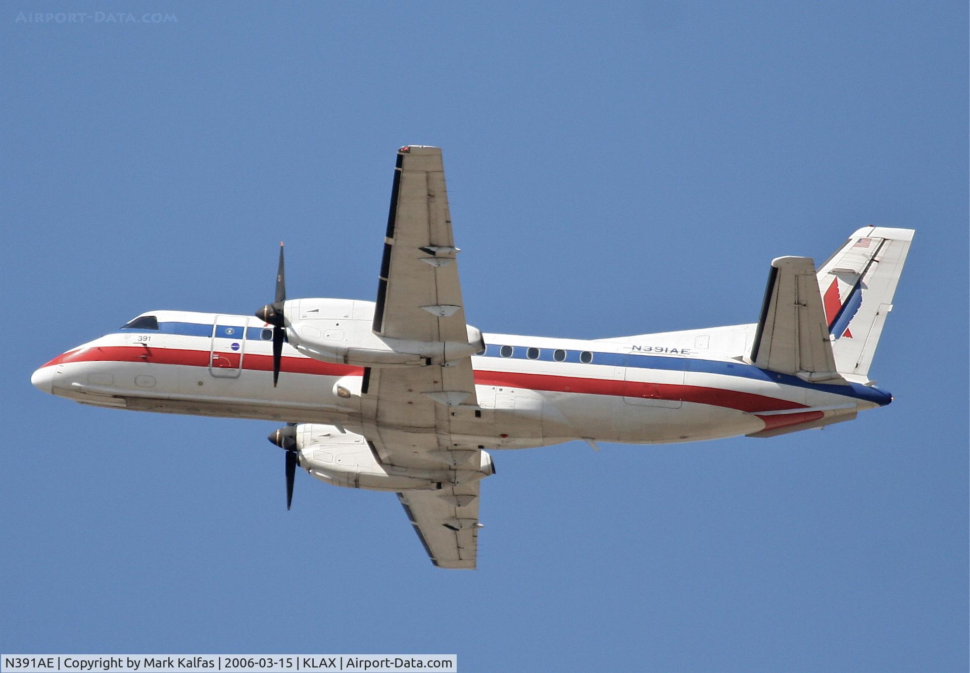 N391AE, 1996 Saab 340B C/N 340B-391, American Eagle SAAB 340B, 25R departure KLAX.