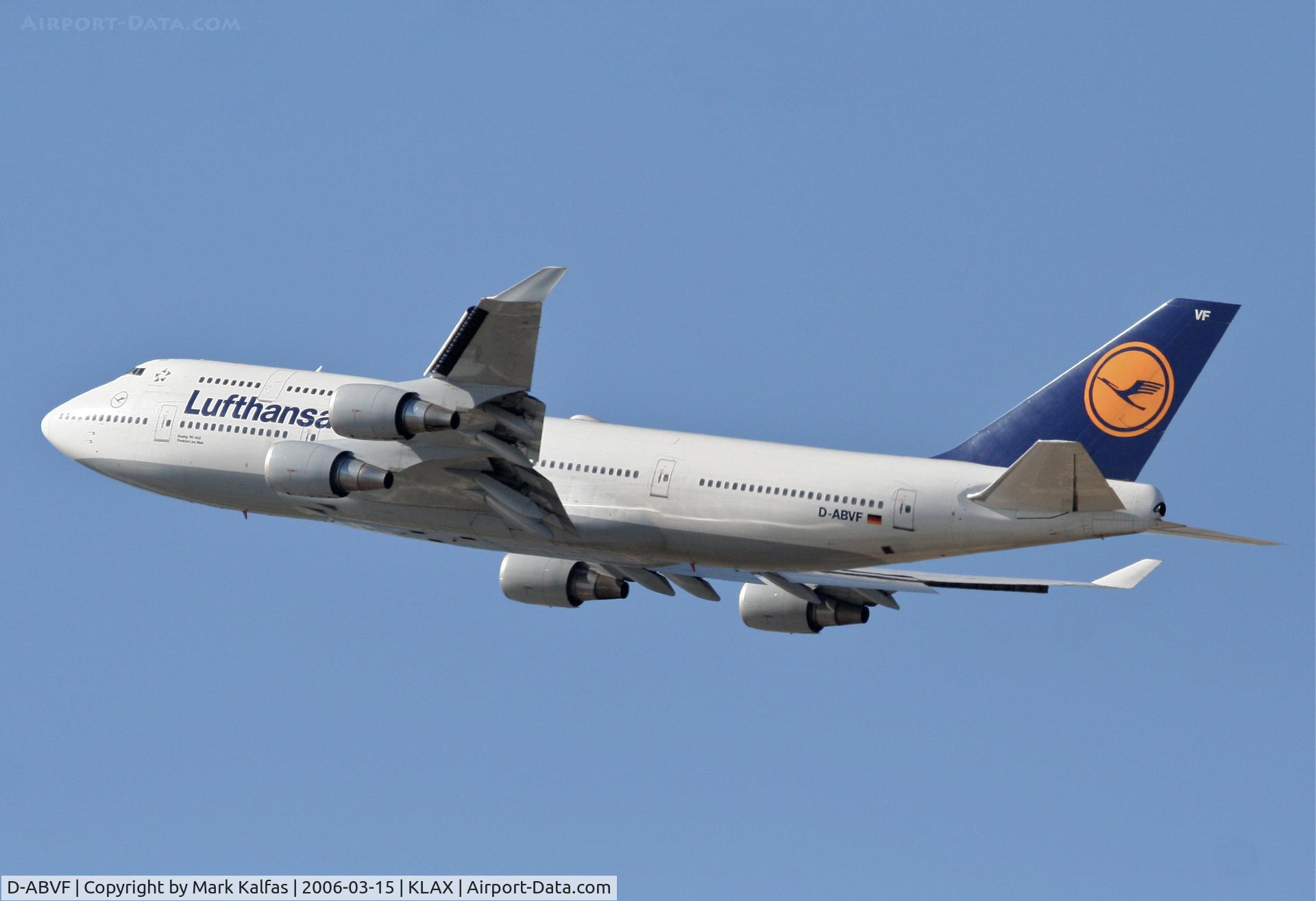 D-ABVF, 1990 Boeing 747-430 C/N 24761, Lufthansa Boeing 747-430, 25R departure KLAX.