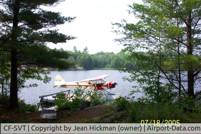 CF-SVT, 1945 Piper J3C-65 Cub Cub C/N 14676, On floats at Woodland Lake Ontario