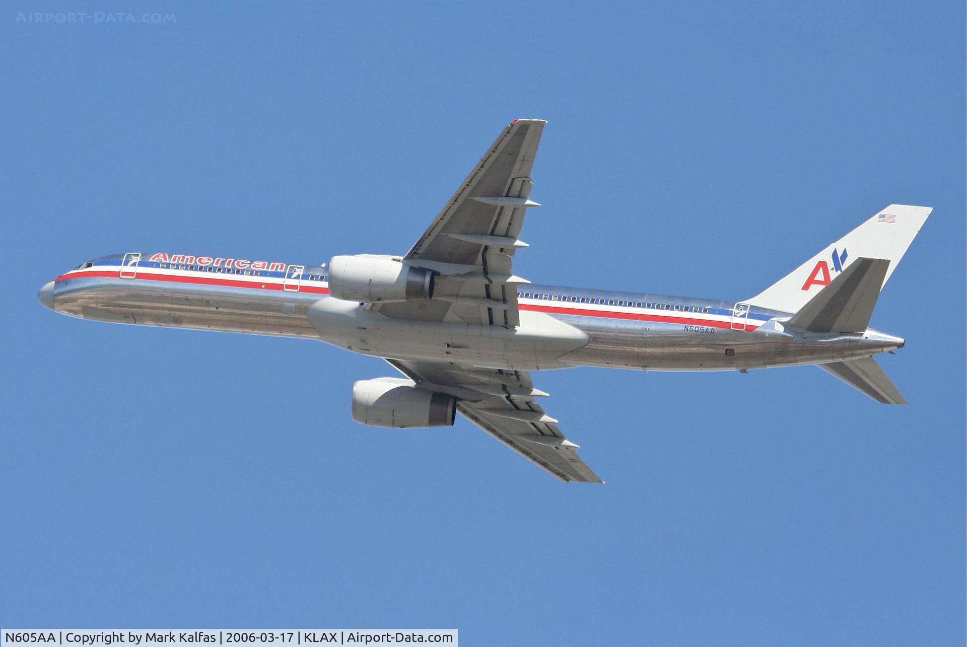 N605AA, 1995 Boeing 757-223 C/N 27056, American Airlines Boeing 757-223, 25R departure KLAX.