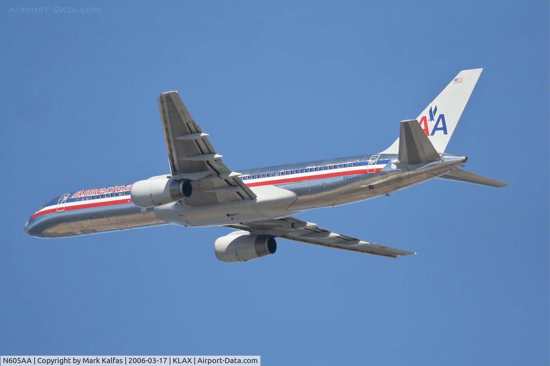 N605AA, 1995 Boeing 757-223 C/N 27056, American Airlines Boeing 757-223, 25R departure KLAX.