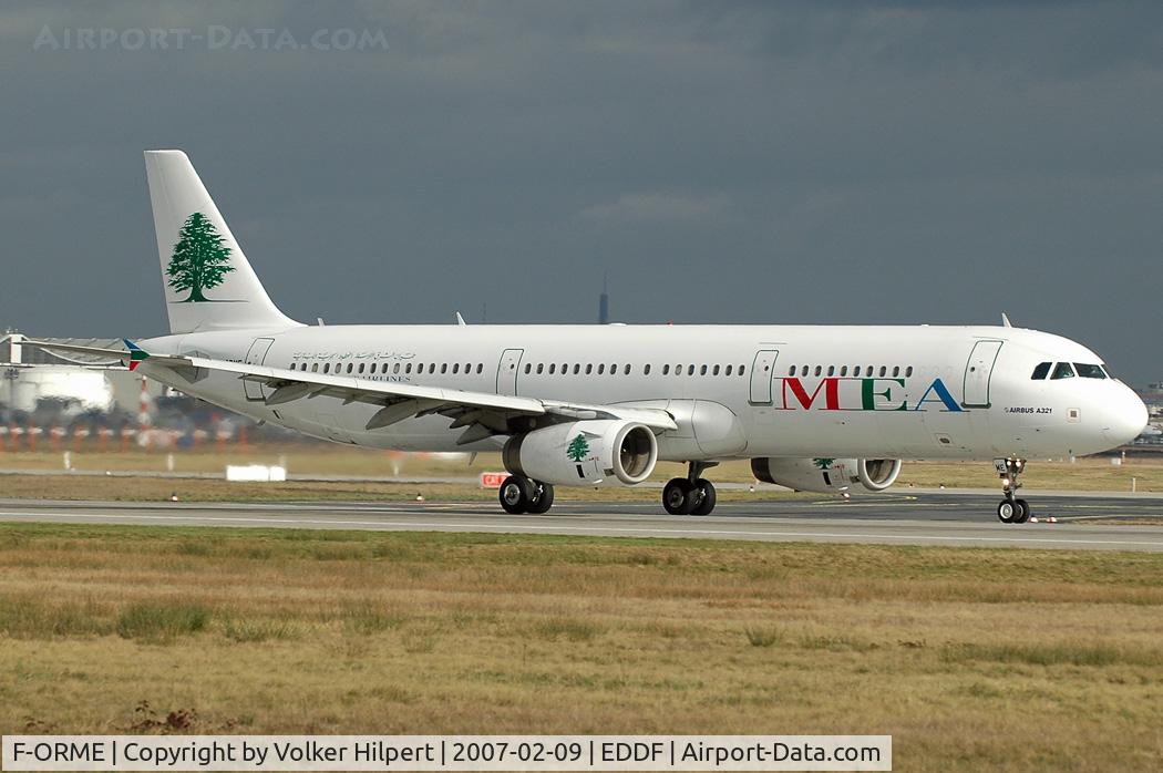 F-ORME, 2003 Airbus A321-231 C/N 1878, MEA