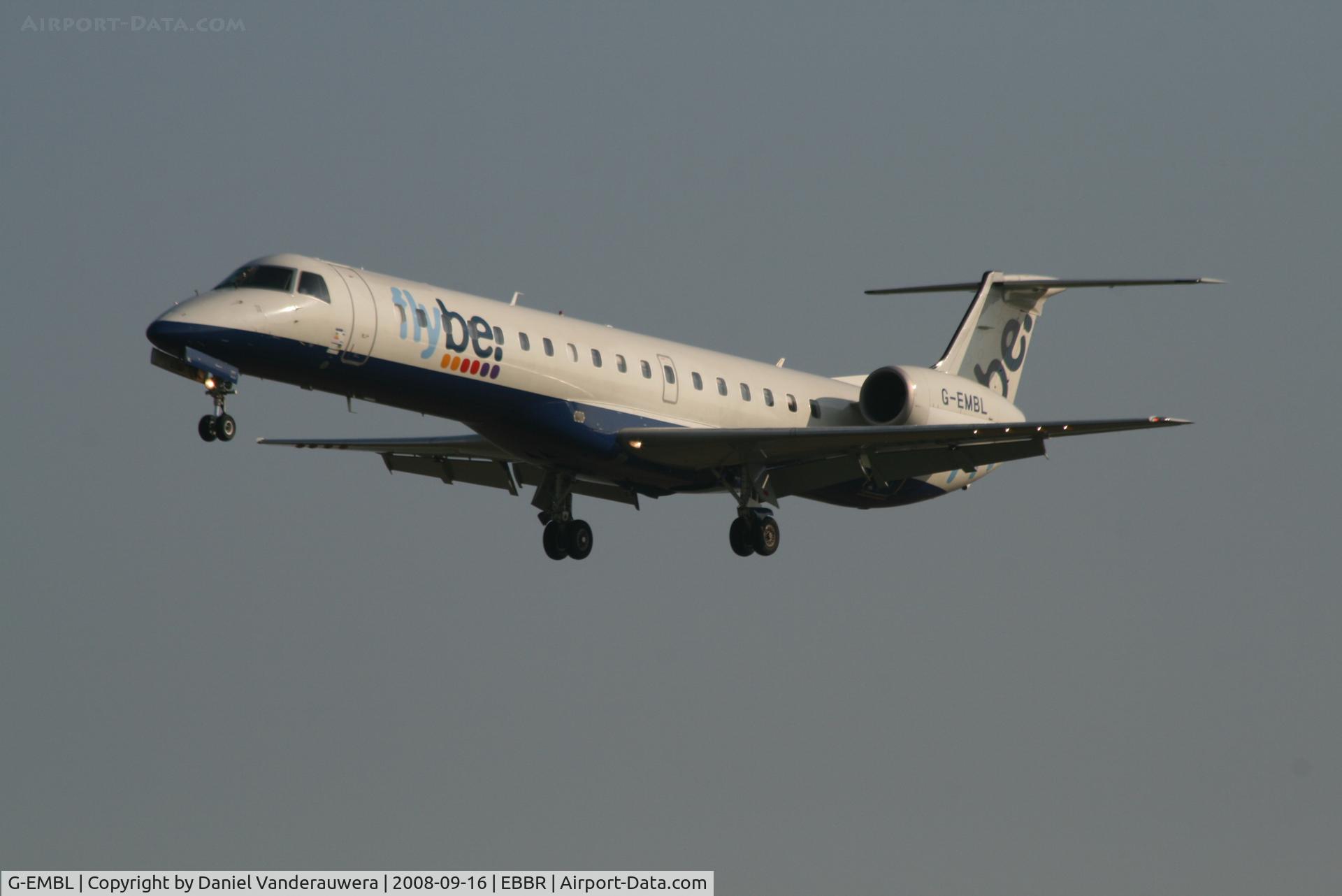 G-EMBL, 1999 Embraer EMB-145EU (ERJ-145EU) C/N 145177, Arrival of flight BE1841 to RWY 25L