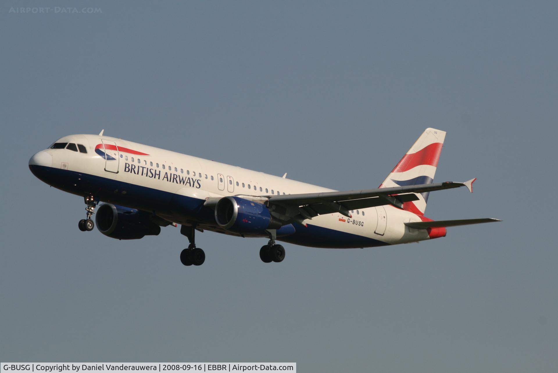 G-BUSG, 1989 Airbus A320-211 C/N 039, Arrival of flight BA392 to RWY 25L