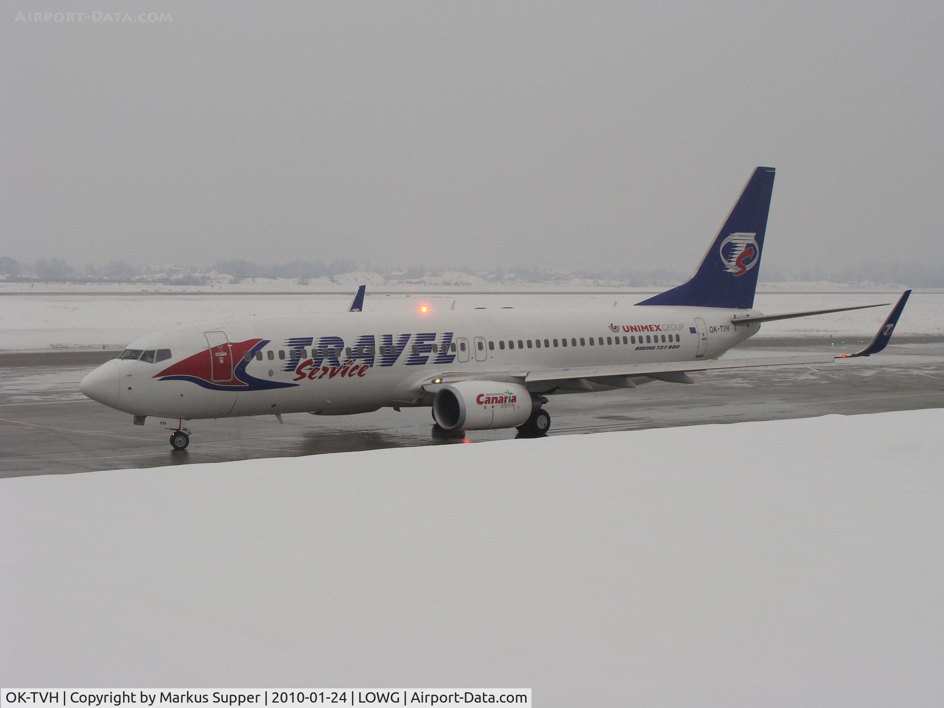 OK-TVH, 2008 Boeing 737-8Q8 C/N 35275, A rare visitor in Graz!