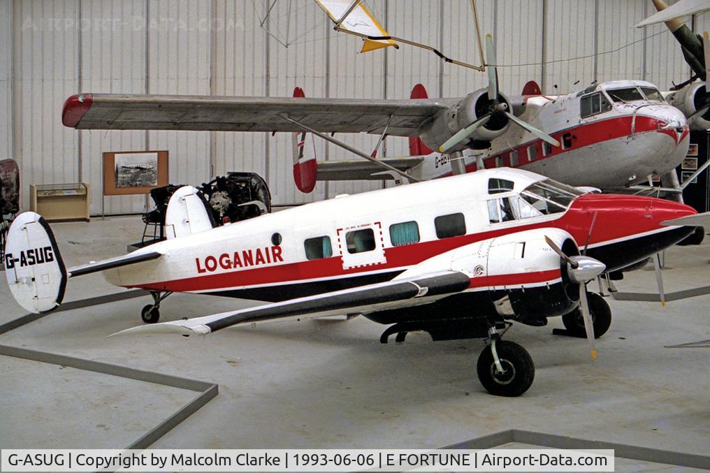 G-ASUG, Beech E18S C/N BA-111, Beech E18S at The Museum of Flight, East Fortune in 1993.