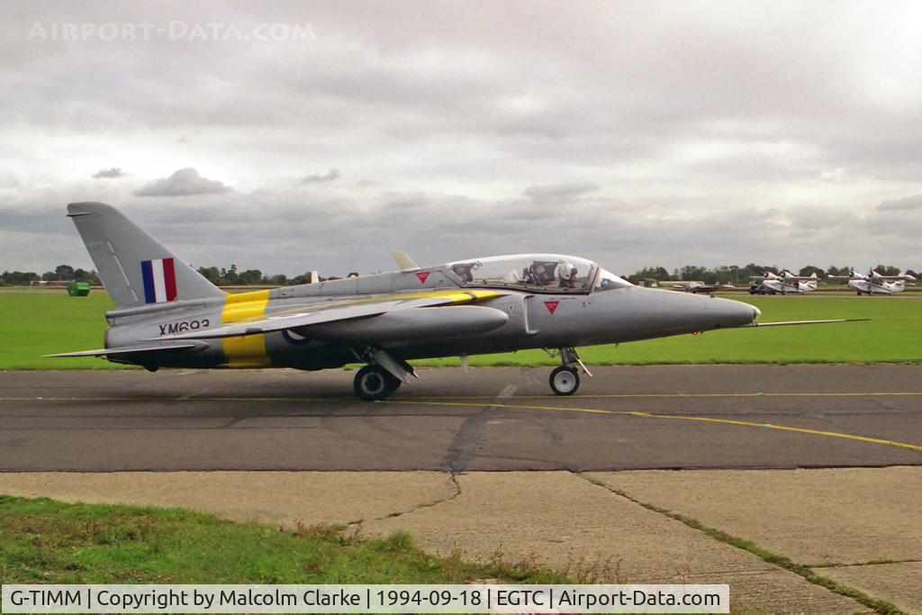 G-TIMM, 1962 Folland Gnat T.1 C/N FL519, Hawker Siddeley Gnat T1 at Cranfield Airfield in 1994.