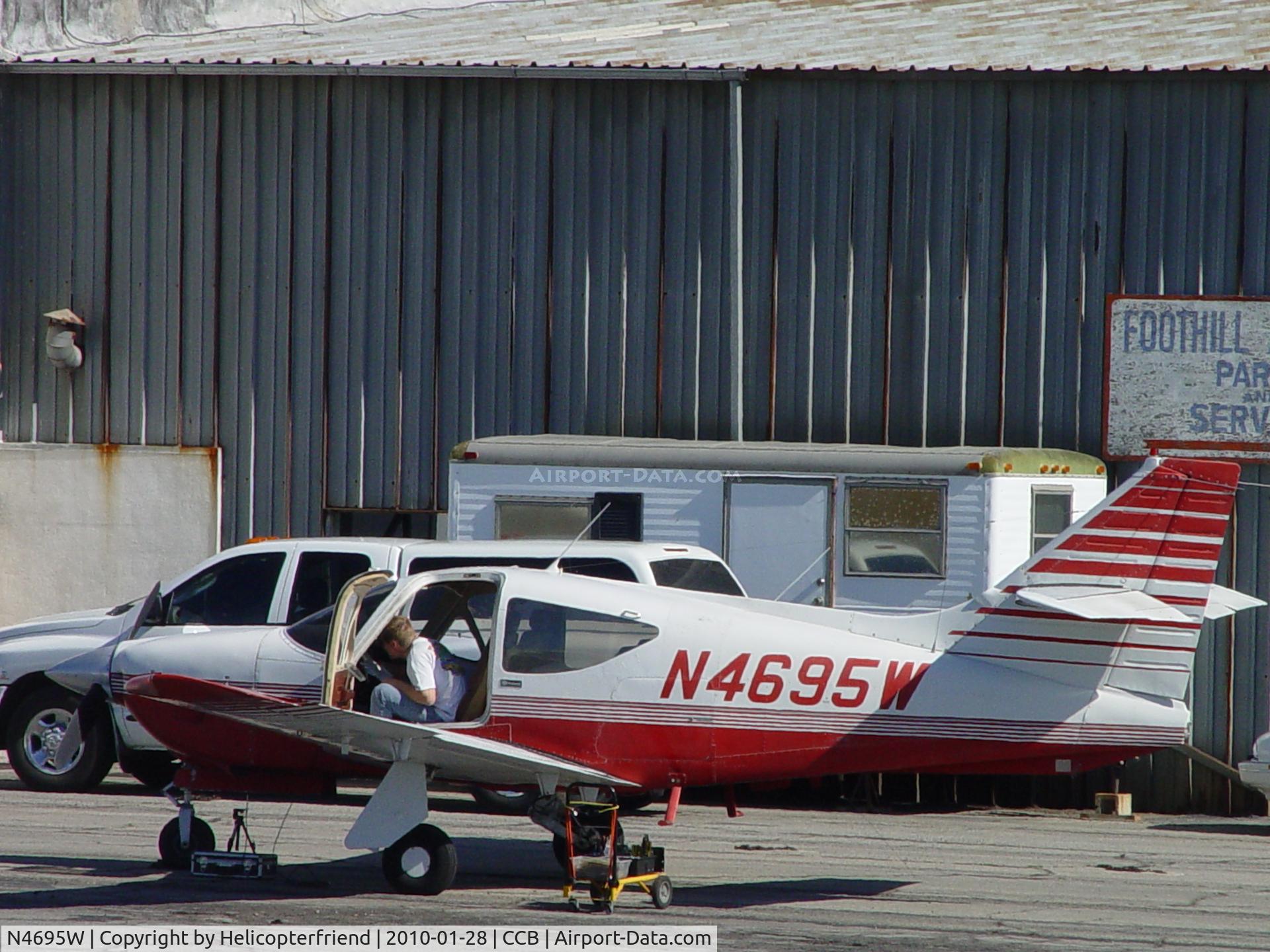 N4695W, 1978 Rockwell International 112TCA Commander C/N 13271, Being worked on at Foothill Aircraft