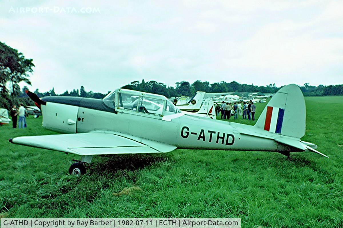 G-ATHD, 1953 De Havilland DHC-1 Chipmunk T.10 C/N C1/0837, DHC-1 Chipmunk 22 [C1/0837] Old Warden~G 11/07/1982. Seen at Old Warden in 1982 home of The Shuttleworth Trust.