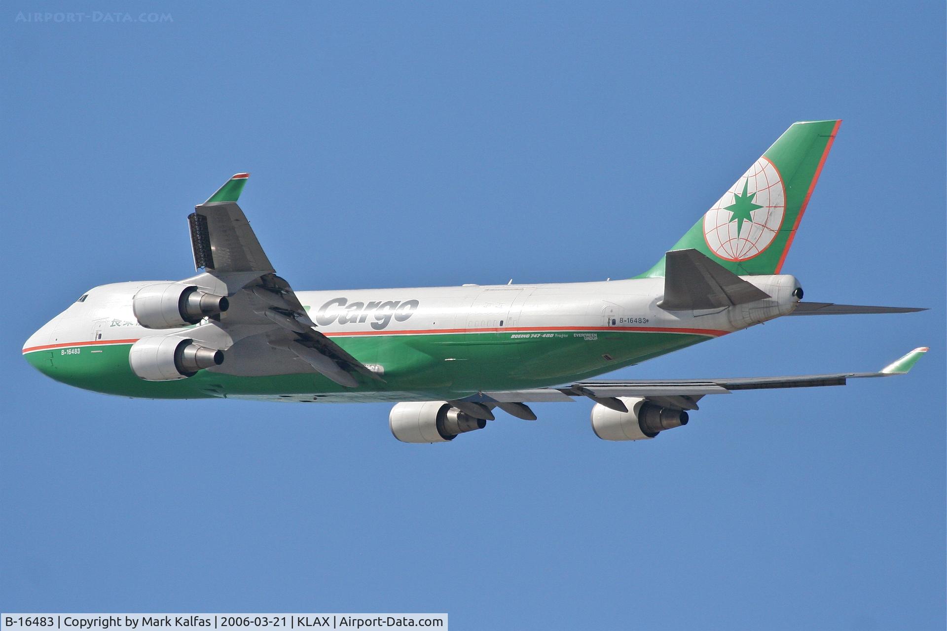 B-16483, 2002 Boeing 747-45EF (SCD) C/N 30609, EVA AIR CARGO Boeing 747-45EF, 25L departure KLAX.