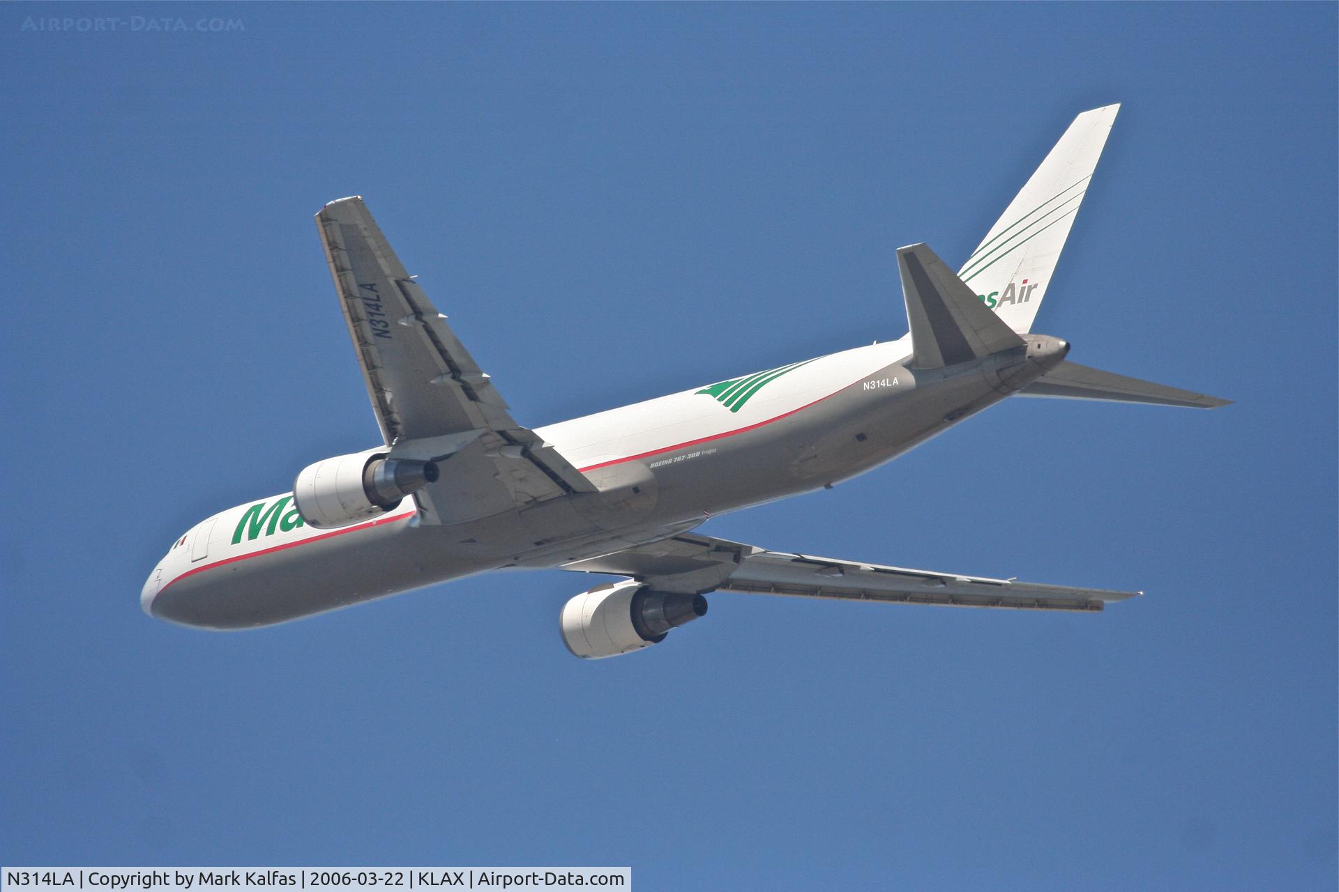 N314LA, 2001 Boeing 767-316F C/N 32573, MAS AIR Boeing 767-316F, 25L departure KLAX.