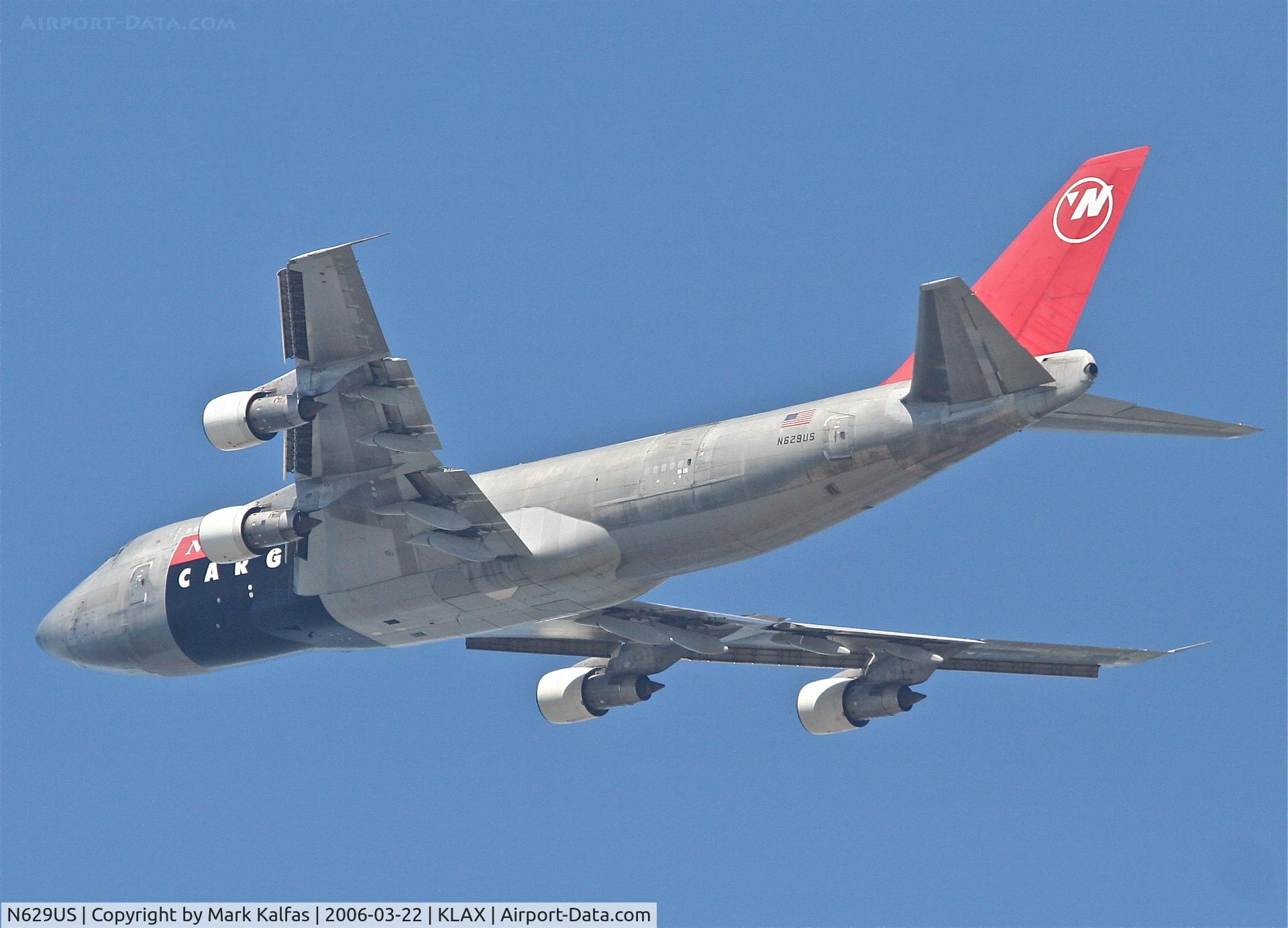N629US, 1980 Boeing 747-251F C/N 22388, Northwest Cargo Boeing 747-251F , 25L departure KLAX.